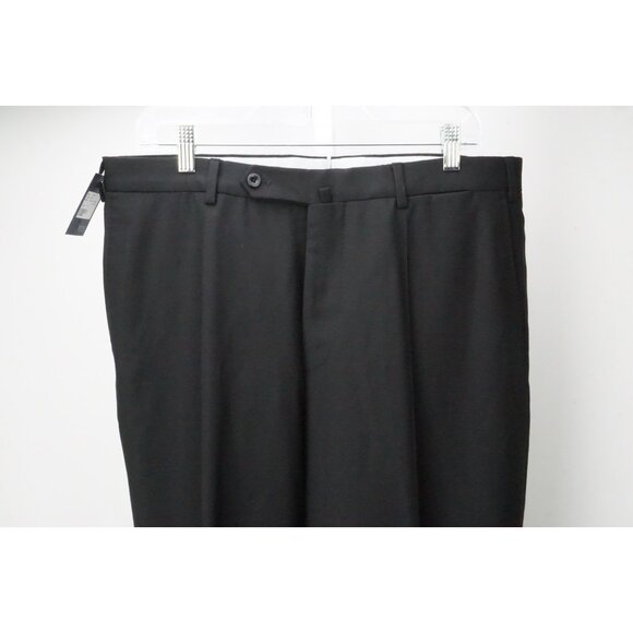 Incotex High Comfort S100s 100% Wool Black Mens Pants Trousers Sz 60 EU NEW